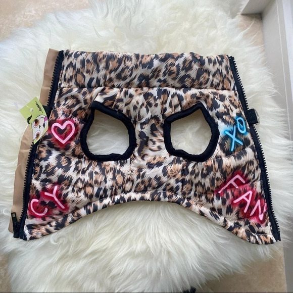 Handpainted Leopard Print Puffer Jacket Small 🐶 - Picture 7 of 8